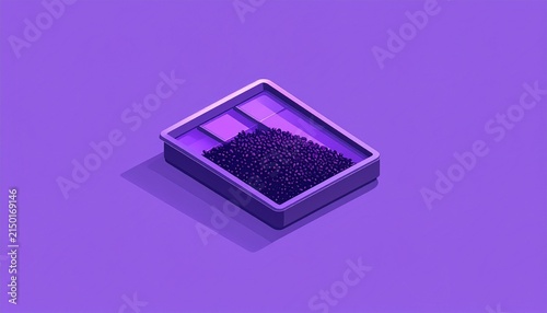 Modern Smartphone Isometric Icon on Purple Background.