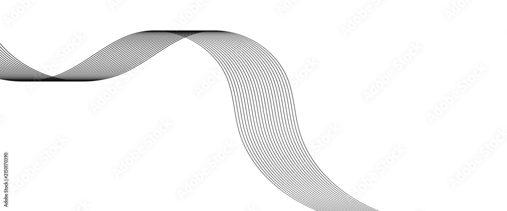 Fototapeta premium Abstract Minimalist Gradient Wavy Lines Background with Modern Flowing Curves for Web and Graphic Design 