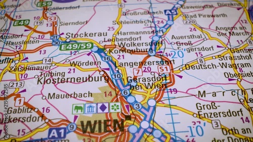 gliding over the road network toward vienna, austria