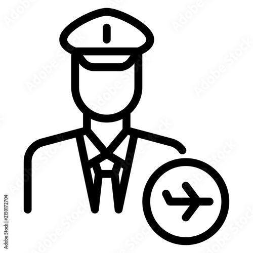 Pilot outline icon. Pilot line illustration.