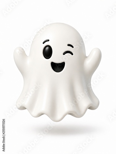 Happy ghost winking with playful expression