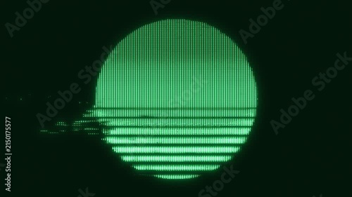 Retro-Futuristic pixelate Monitor synthwave style. Retro CCTV VHS pixel Wireframe. Abstract digital background. 80s, 90s Retro futurism, Retro wave cyberpunk grid matrix style. Glitch texture overlay