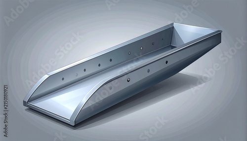 Modern metallic industrial container with smooth curved design.