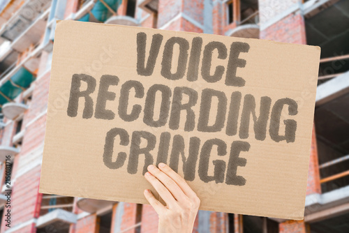 Obraz na płótnie "Voice recording cringe" Hearing a recording of myself is deeply uncomfortable