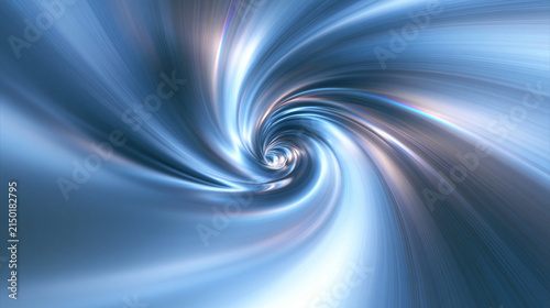 Futuristic Abstract Blue Vortex and Light Speed Tunnel