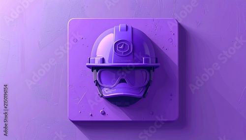 Purple Hard Hat on Matching Background.