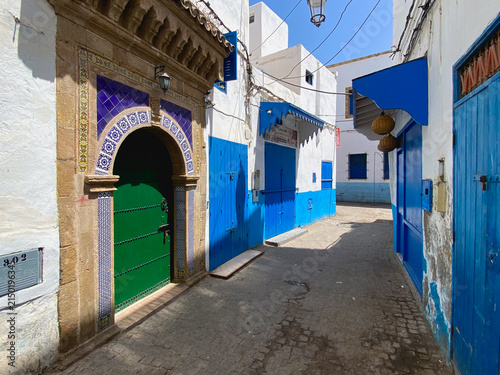 Typical street of Essaouira old city, Morocco