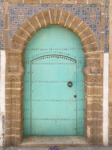 Typical door of Essaouira old city, Morocco