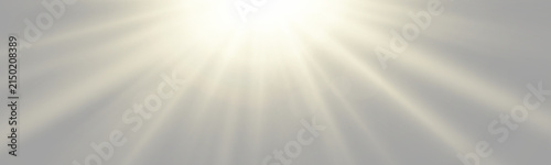 Fotografie Glowing solar flare with intense center and smooth radial beams