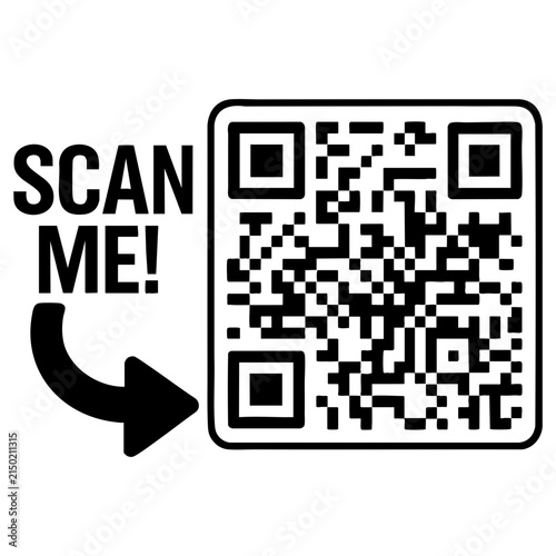 QR code scan me arrow graphic design
