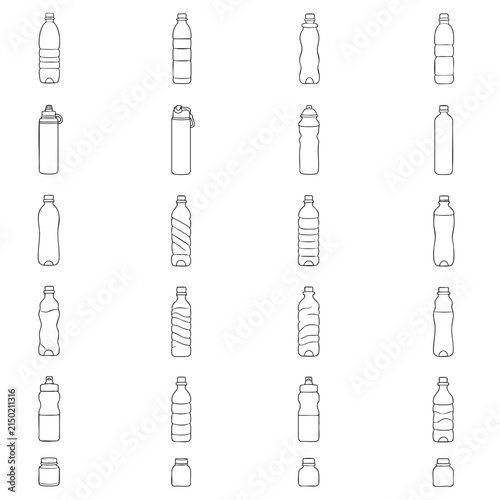 Minimalist spray bottle icons set
