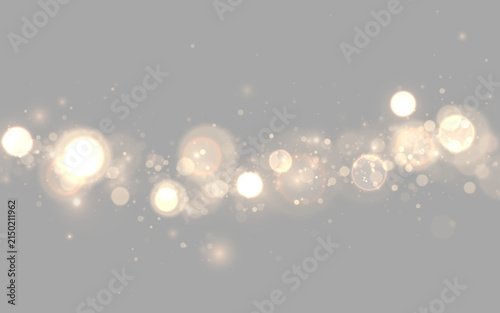 Quadro su tela Soft golden glitter forms a radiant particle cloud