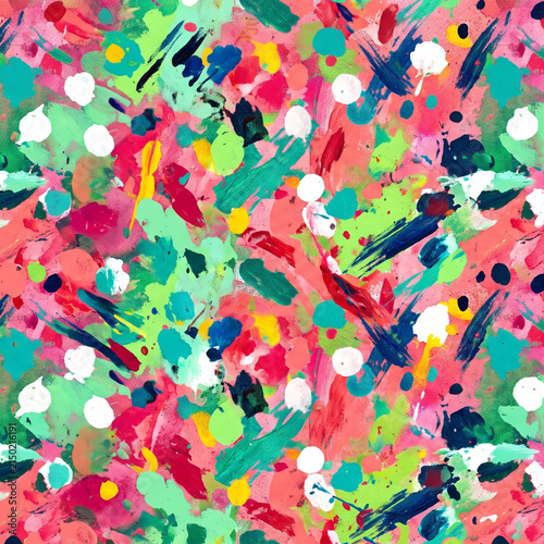 Vibrant Multicolor Abstract Paint Splash and Brushstroke Art, Colorful Abstract Expressionist Painting, Energetic Multicolor Paint Texture