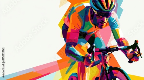 Colorful Illustration of Cyclists in Action