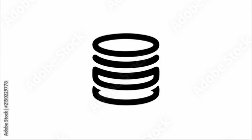 Minimalist Database Icon Vector Symbol for Data Storage and Management Interface