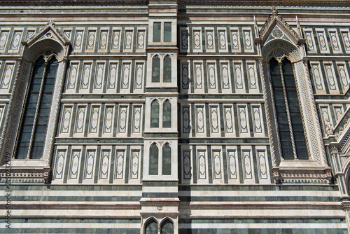 The landmark cathedral of santa maria del fiore on a blue sky sunny day in Florence italy