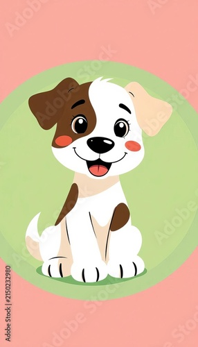 Simple shapes and bold lines create a playful cartoon dog, perfect for graphic design illustrations, illustration style, graphic elements