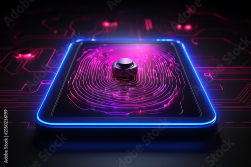 Fantastic Abstract electronic fingerprint scanner - security concept