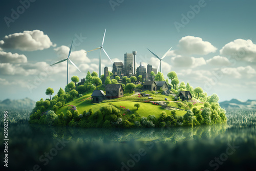 Amazing factory with a refining power plant green Industrial Environmental