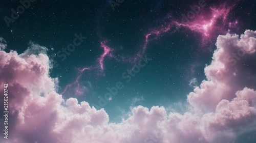 aerial view of fluffy white clouds in blue sky timelapse