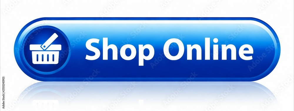 Fototapeta premium Modern shopping online button with shopping cart icon