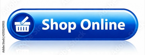 Modern shopping online button with shopping cart icon