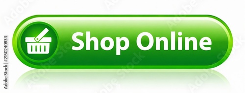 Green call-to-action button with shopping cart icon for online store