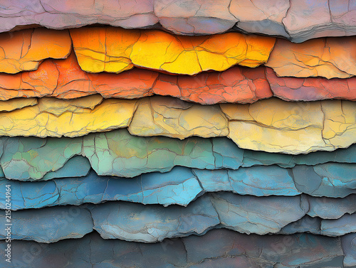Close-Up of Textured Sedimentary Rock Layers in Detail