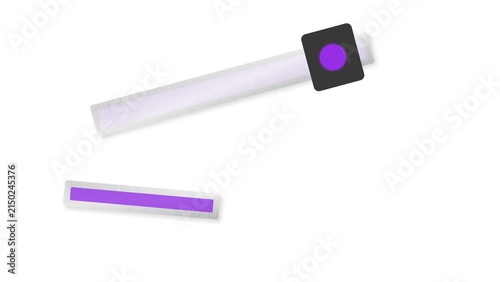 Purple slider bar and progress indicator interface element isolated on white background