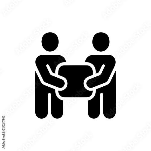 Two People Teamwork Gesture Icon Showing Cooperation Partnership Support And Shared Success Vector illustration