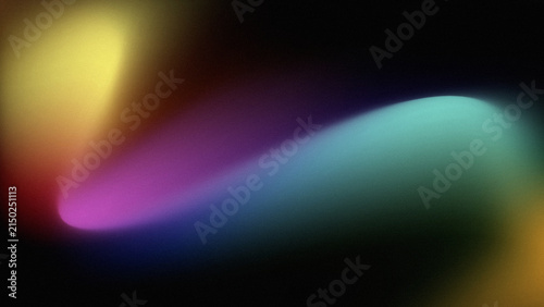 Abstract swirling colorful light streams against a dark background with soft glow and bokeh effect for digital design