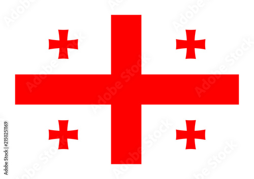 Photography PNG Georgian flag with red crosses on transparent background