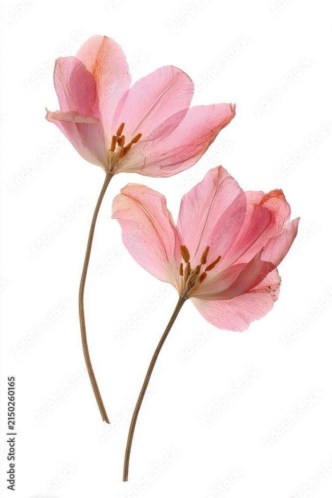 Fototapeta premium Delicate pink tulip petals isolated.