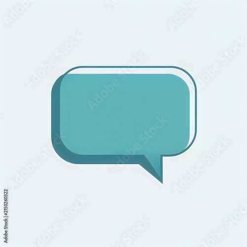 Blue rectangular speech bubble icon for chat and messaging
