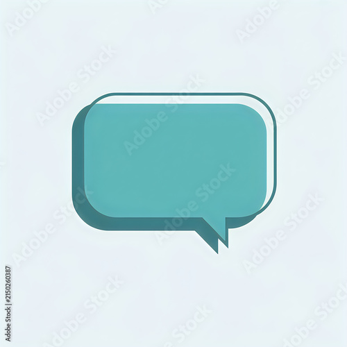 Blue speech bubble icon with shadow for communication design