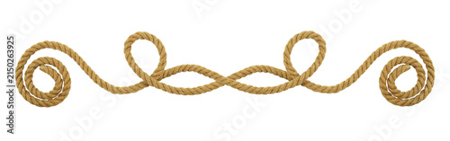 Vignette with cotton rope isolated on white or transparent background