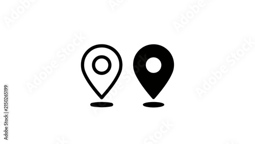 Location pins indicate geographical points of interest on a digital map for navigation and travel.