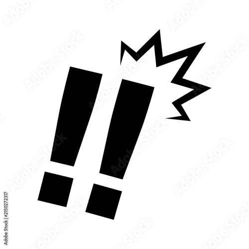 Konstfotografi Exclamation mark icon set featuring bold black alert symbols for warning attenti