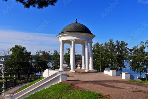 A. N. Ostrovsky's gazebo at the end of the city boulevard leading to the Volga.