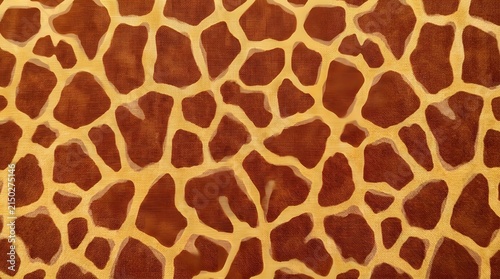 seamless giraffe print pattern texture with brown spots on yellow background for wild animal skin safari wallpaper textile background design