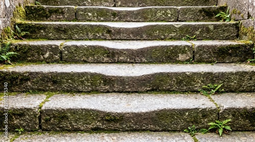 Worn by Centuries, an Old Stone Staircase Dished and Hollowed by Countless Footsteps