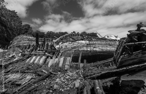Cimetiere a bateau in the marina of Douarnenez