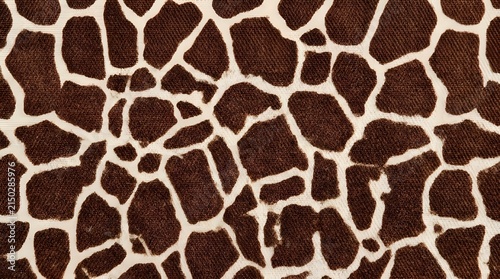 close up of brown and white giraffe skin pattern texture
