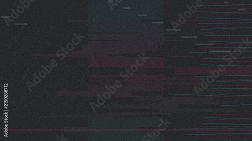 Digital signal glitch distortion effect background displaying chaotic moving lines in a dark motion video clip