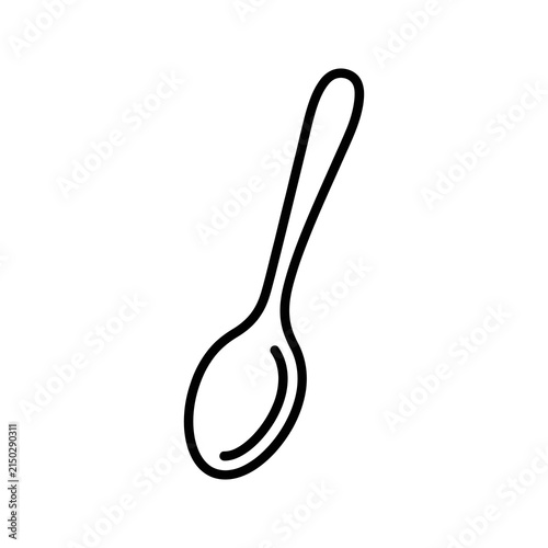 Spoon outline graphic sign flat isolated vector on transparent background.