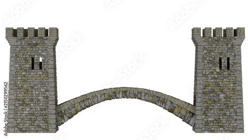 Foto Two Medieval Towers Arch Bridge