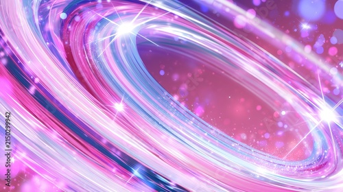 Swirling, shimmering ribbons of pink, purple, and blue light create a magical aura