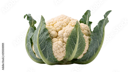 Cuadro en lienzo Fresh raw cauliflower vegetable PNG, Isolated on a transparent background