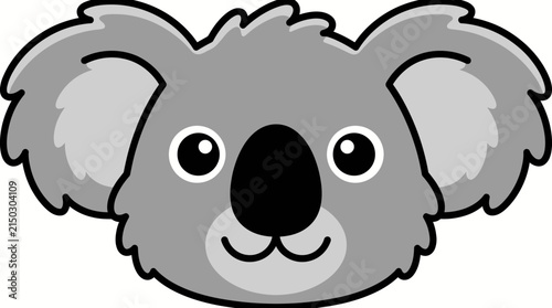 Cute cartoon koala with big ears