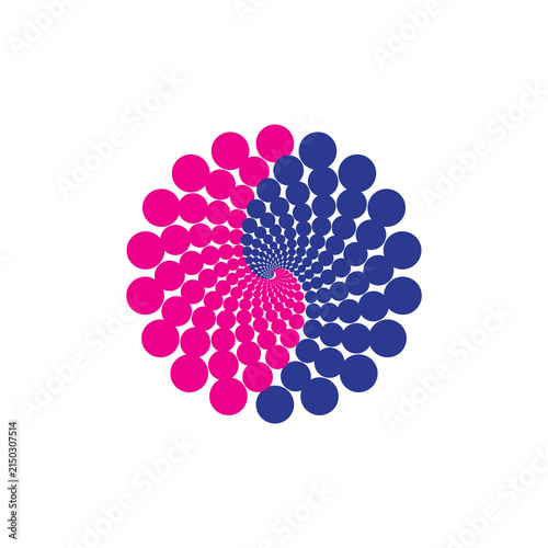 Abstract Pink and Dark Blue Swirling Dot Vortex Background